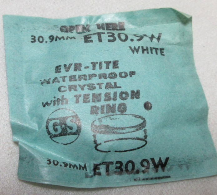 GS ROUND WATCH CRYSTAL ET30.9W WATERPROOF EVR TITE WATCH REPLACEMENT PART #420