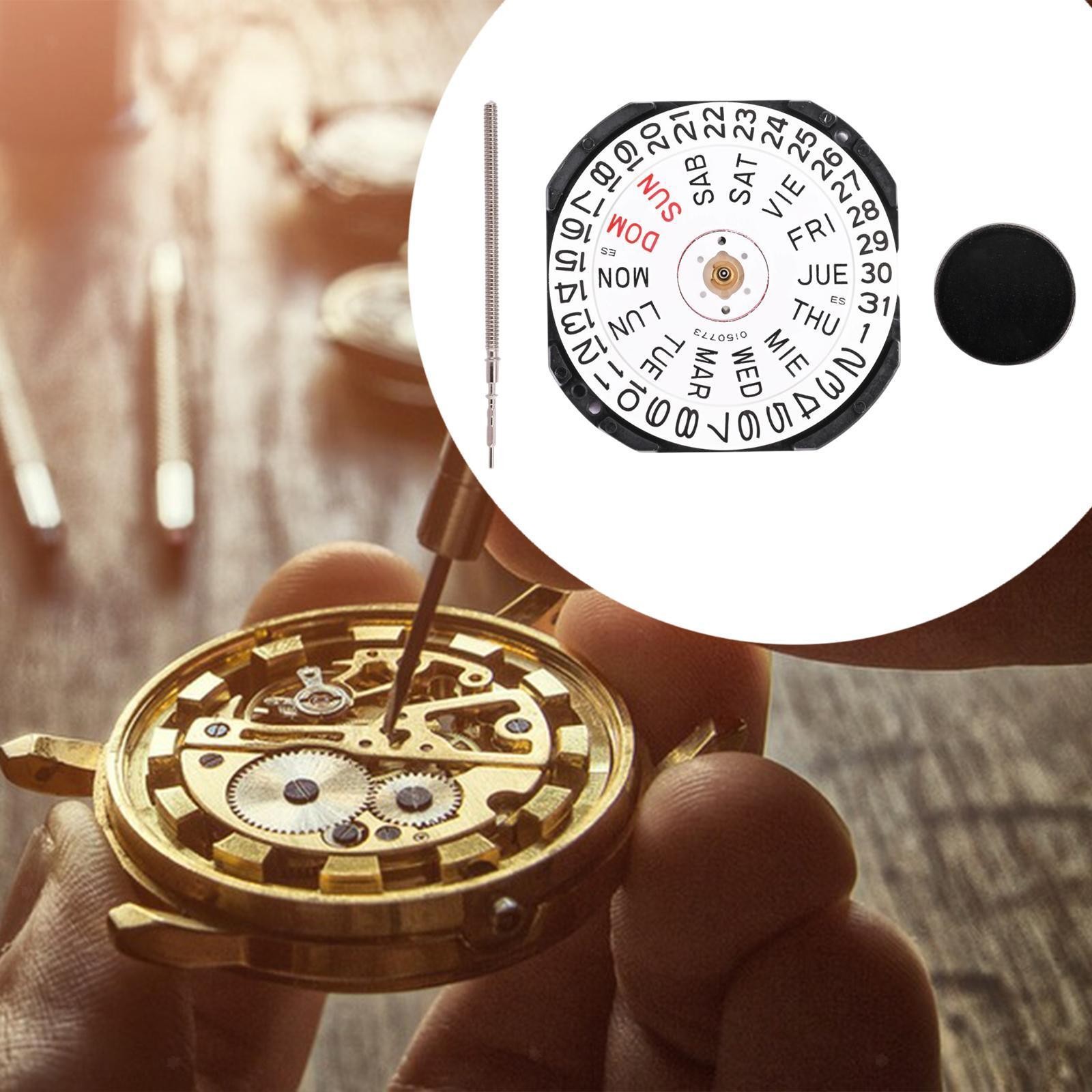 VX43E Quartz Watch Movement Replacement with Winding Stem