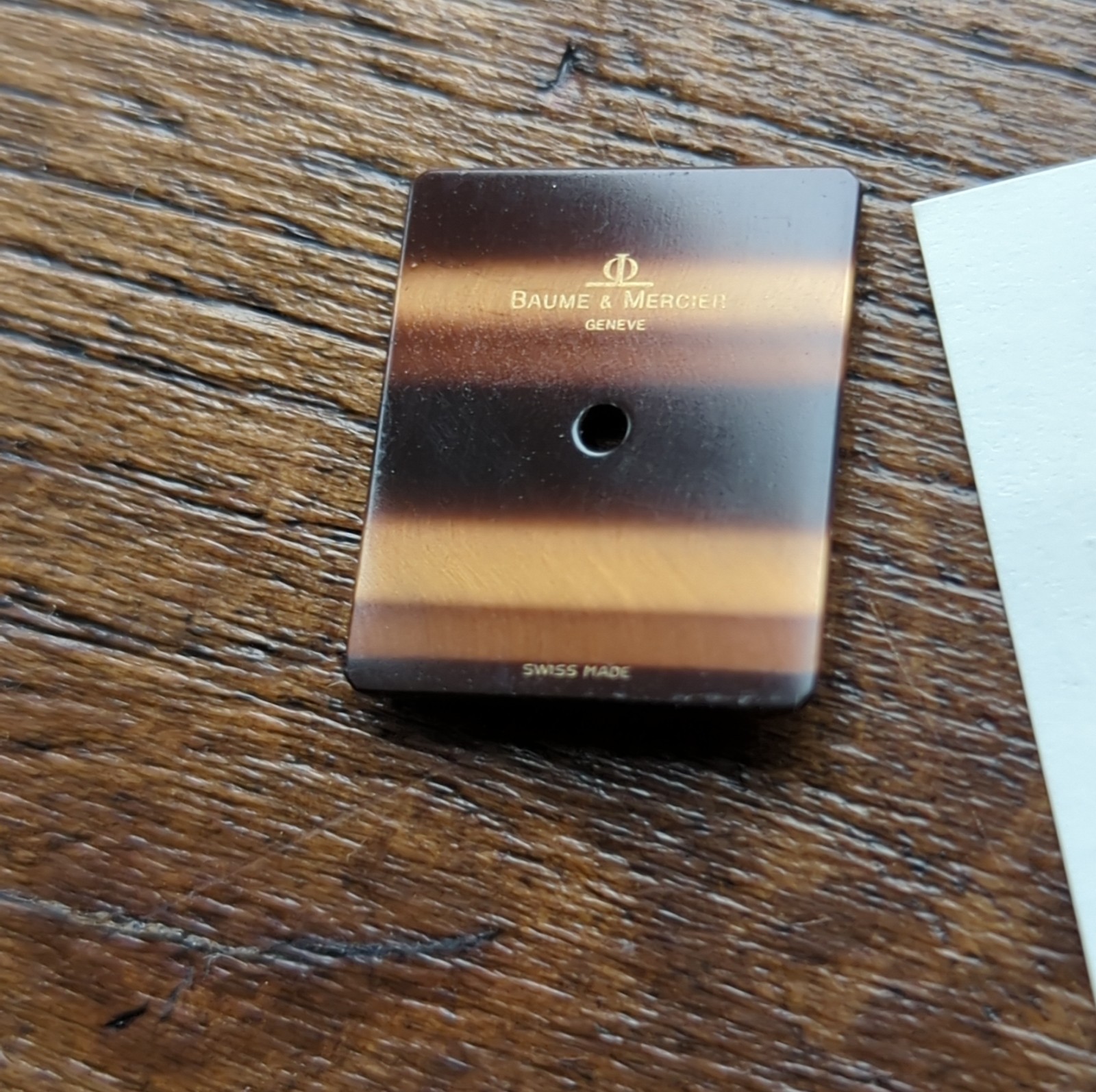 Baume & Mercier Ladies Tiger Eye Watch Dial Part & 18k Gold Hands (AS12)