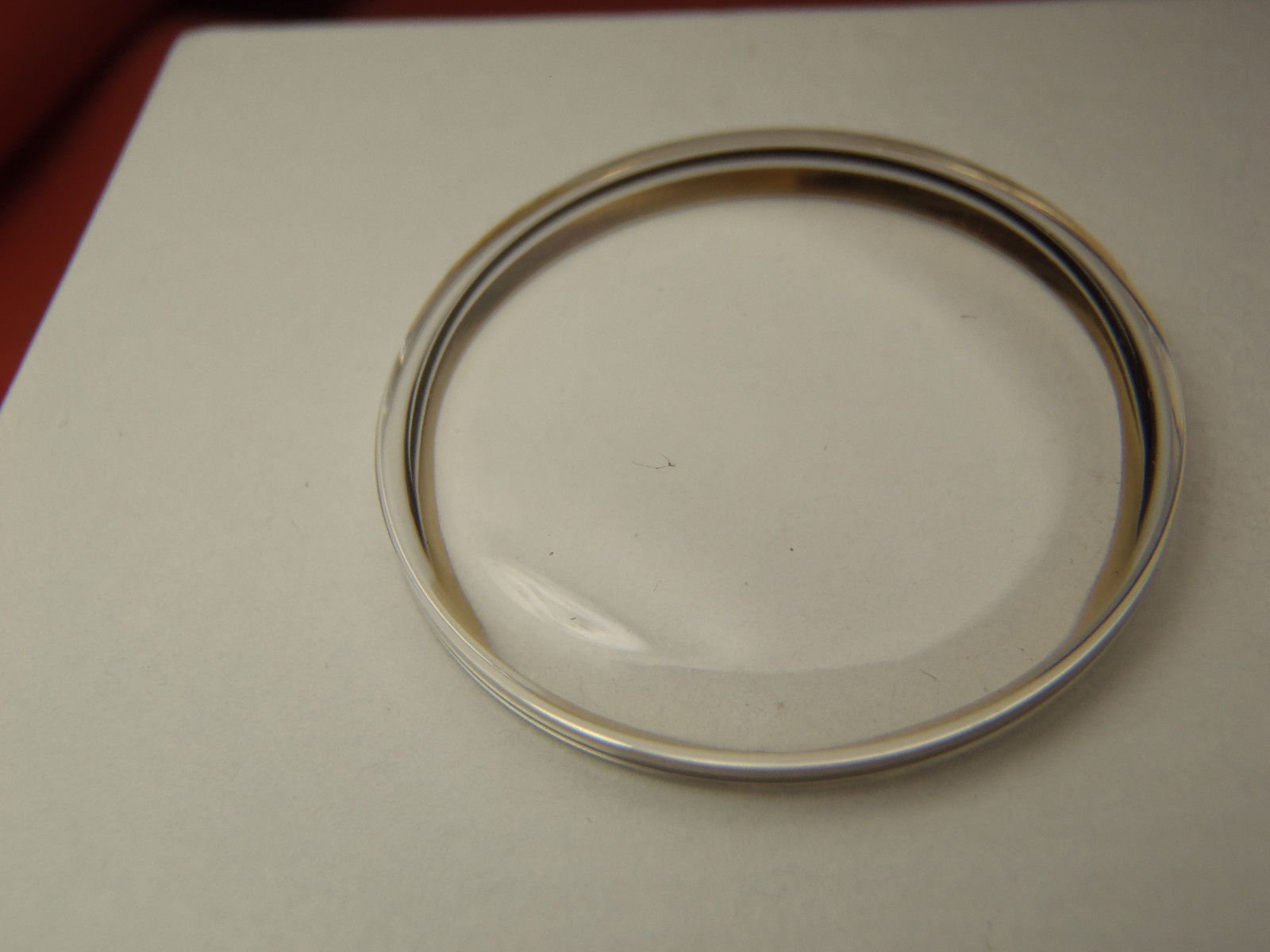 SWISS GILT METAL TENSION RING ROUND PLASTIC WATCH CRYSTAL WATERPROOF 26.8 MM