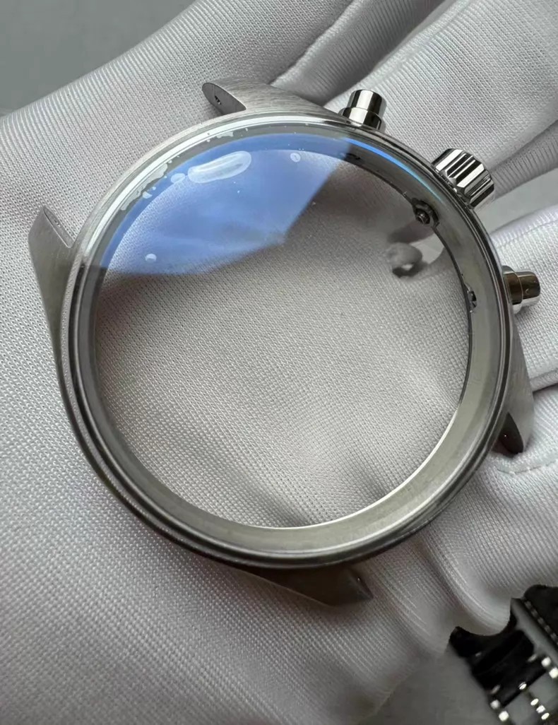 For DIY 43mm Watch Steel Case kit For ETA 7750 Movement