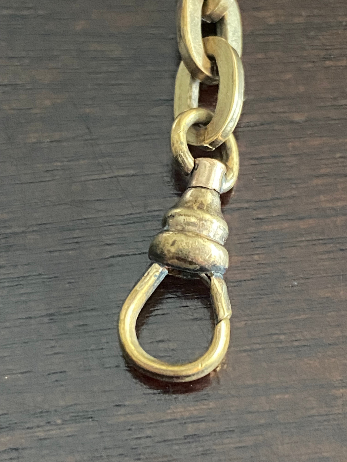 VINTAGE BIG AND HEAVY 12 INCH GOLD FILLED C.R.H. POCKET WATCH CHAIN WITH CHARM