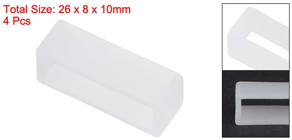 Watch Band Strap Loops Silicone for 22mm Width Watch Band, Transparent 4 Pcs