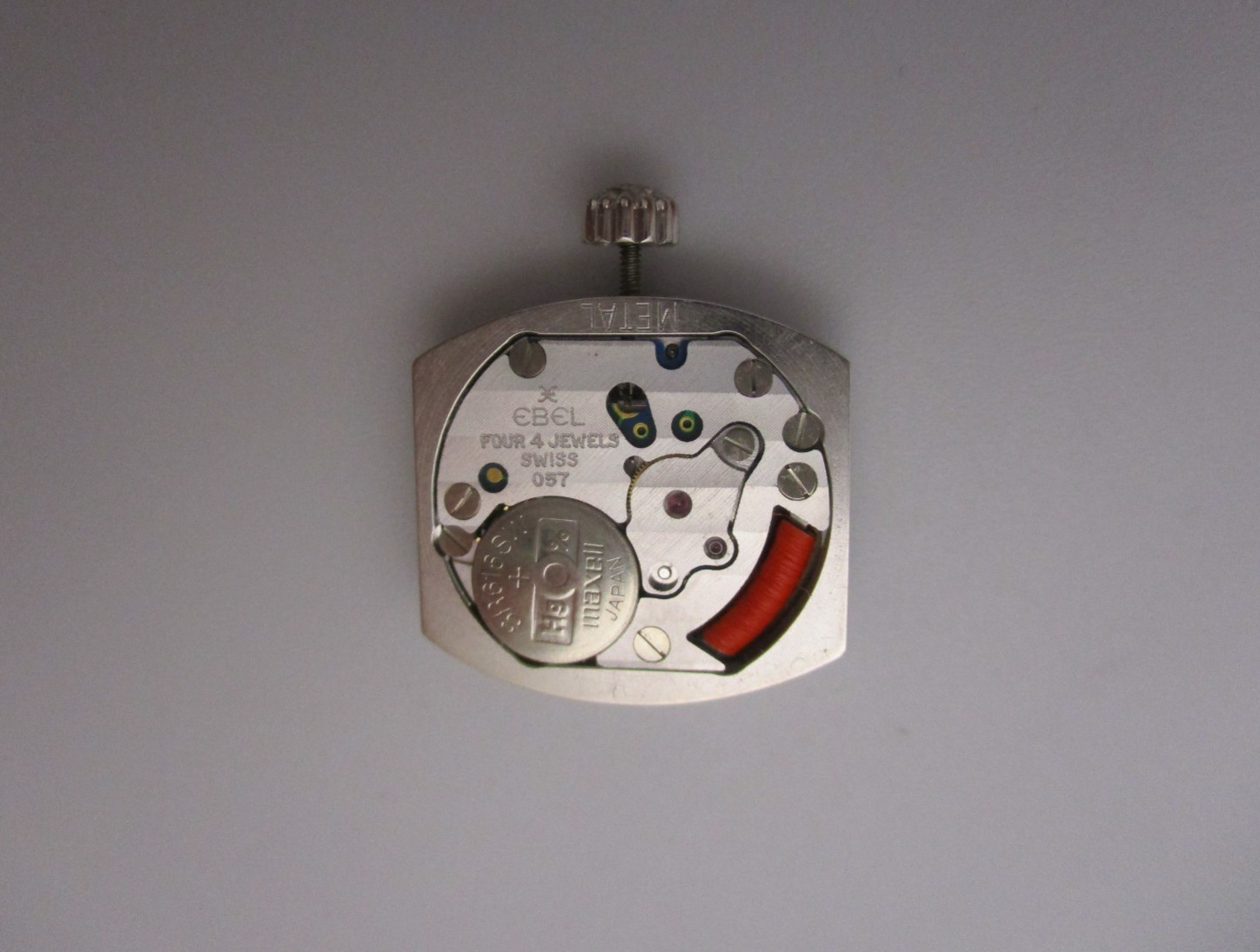 Works! EBEL (Cartier) 057 Quartz 4 Jewel Swiss Watch Movement Dial Hands & Crown