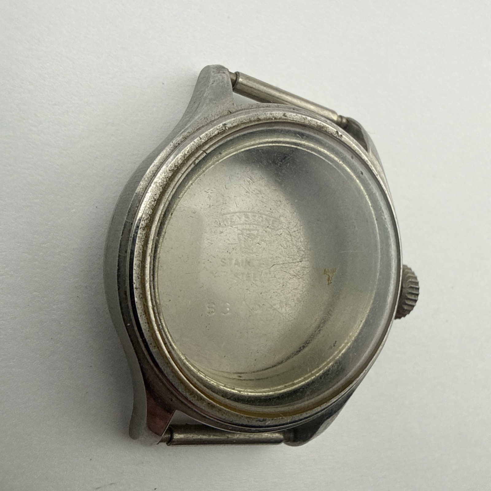 Keystone Screwback Men’s Vintage Wristwatch Case 31mm Stainless Steel USA