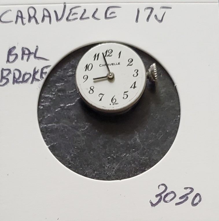 WOMANS CARAVELLE 17j WRIST WATCH MOVEMENT #3030