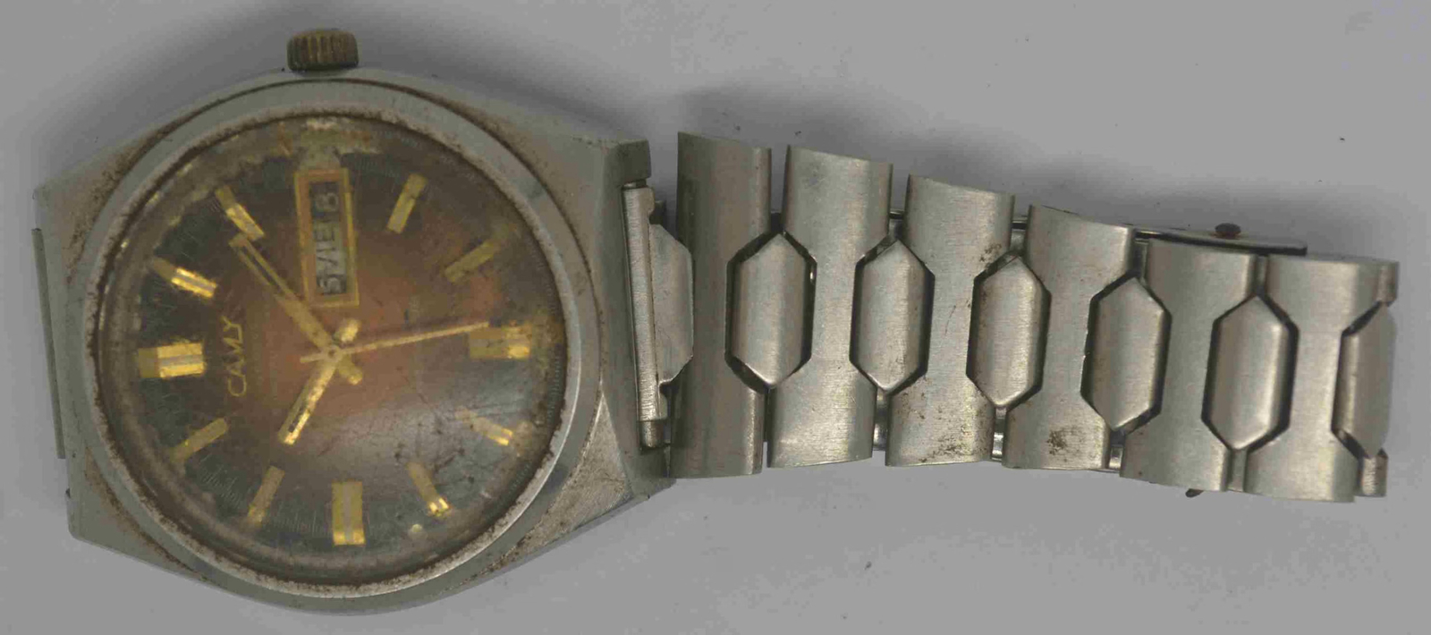 Vintage CAMY GENEVE Steel Wristwatch. Ref: 7638, Cal: ETA-2789-1. For Repairs