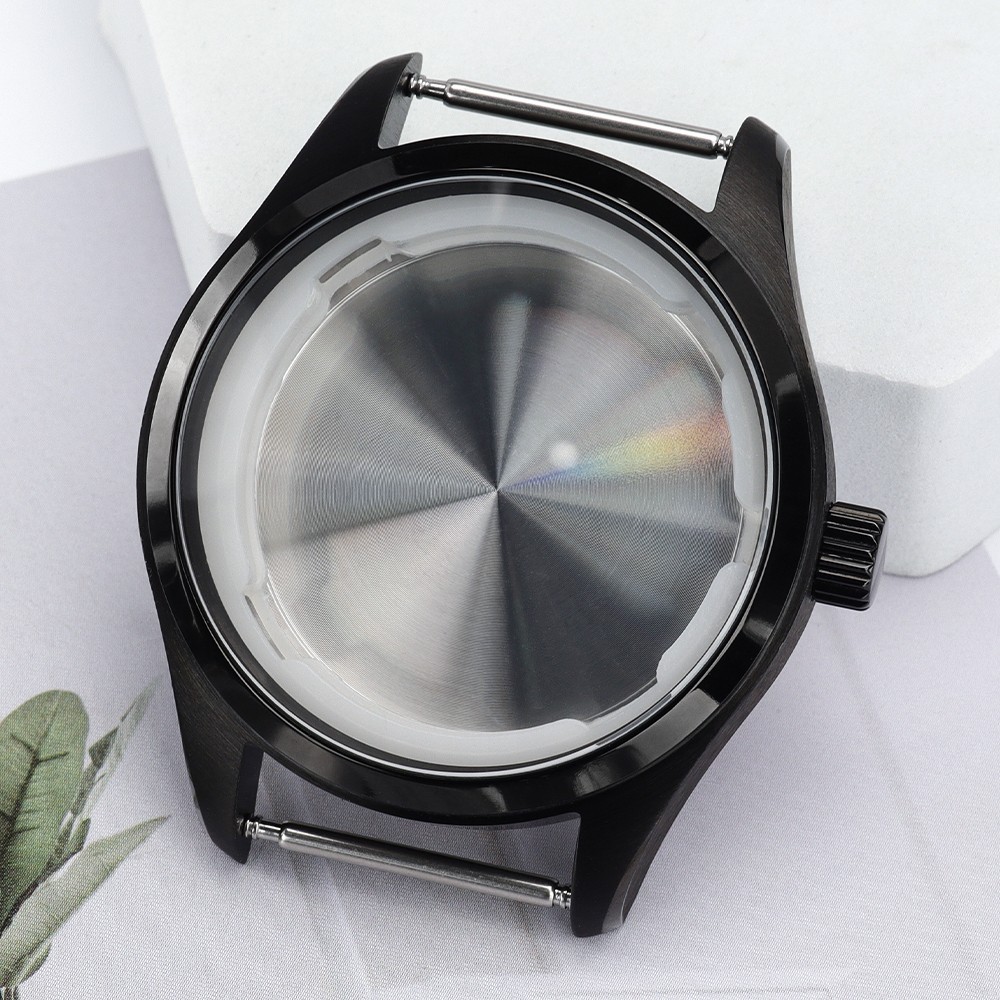 FEIYASHI PVD Steel Black Watch Cases Brushed 40mm 10ATM For Seiko NH35 Movement