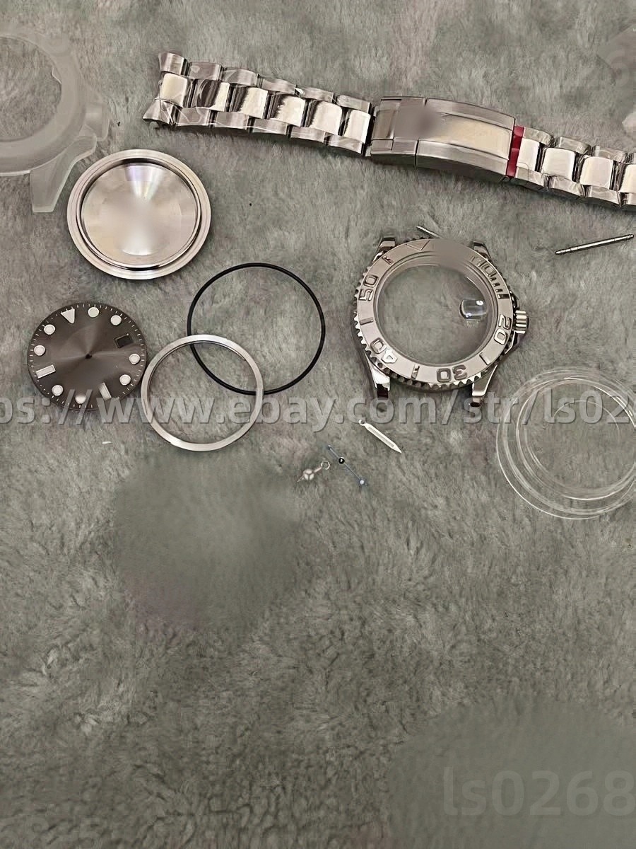 DIY SET for 3135 40MM Watch case + dial + hands + Strap sapphire