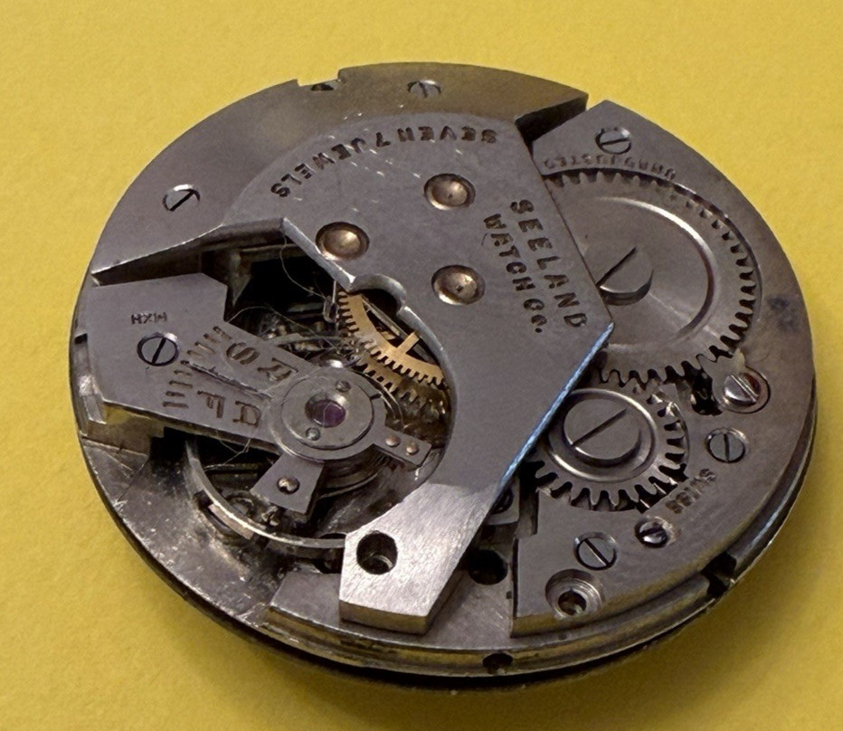 Vintage Crosby Seeland7 Seven Jewel Watch Movement – 26mm – Untested – For Parts