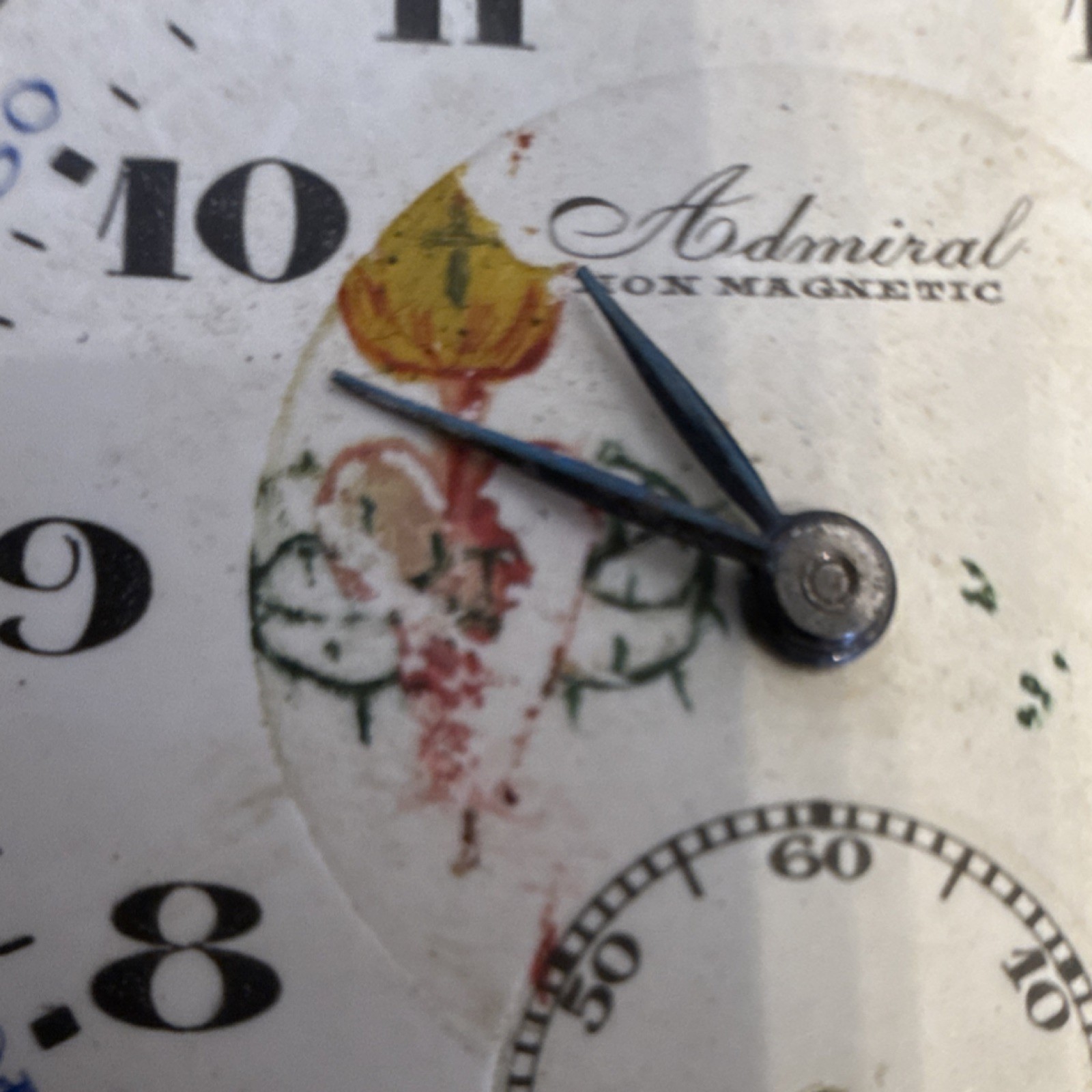 Admiral Mechanical Non-Magnetic 15 Jewels Pocket Watch Movement 40mm Painted