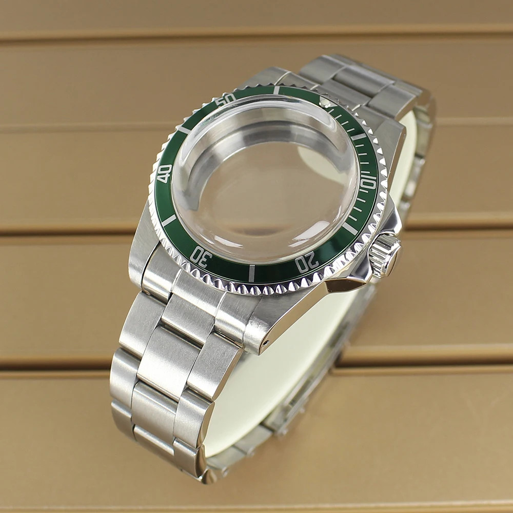 38mm Vintage Diver Watch Case Strap Domed Acrylic Glass For Seiko NH35 Movement