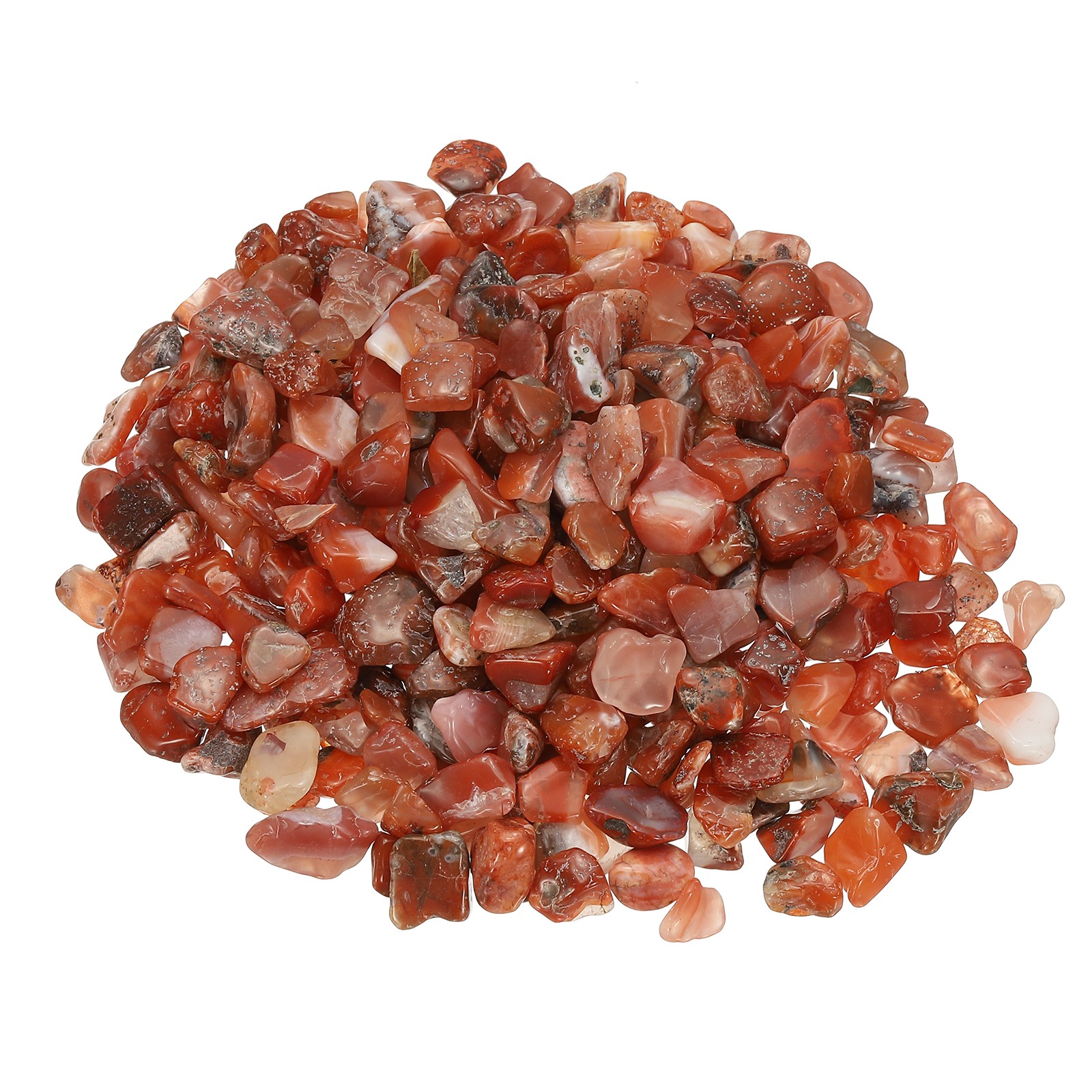 Tumbled Chips Stones, 1lb/500g Fluorite Tumbled Gravel, South Red Agate