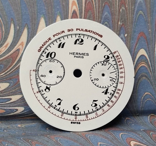 Men’s Landeron Chronograph white enamel only dial