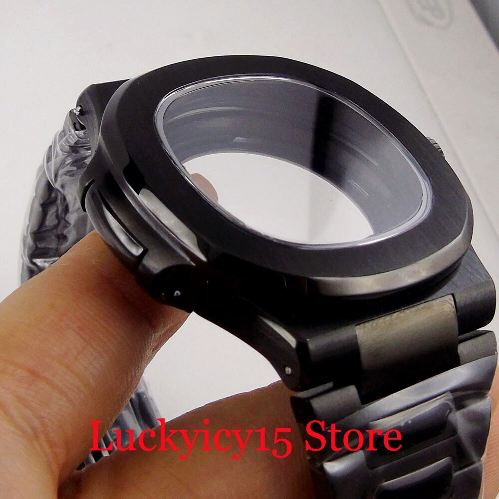 40MM Fit NH35A NH36A MIYOTA82-DG2813 ETA 2836 2824 Black PVD Square Watch Case