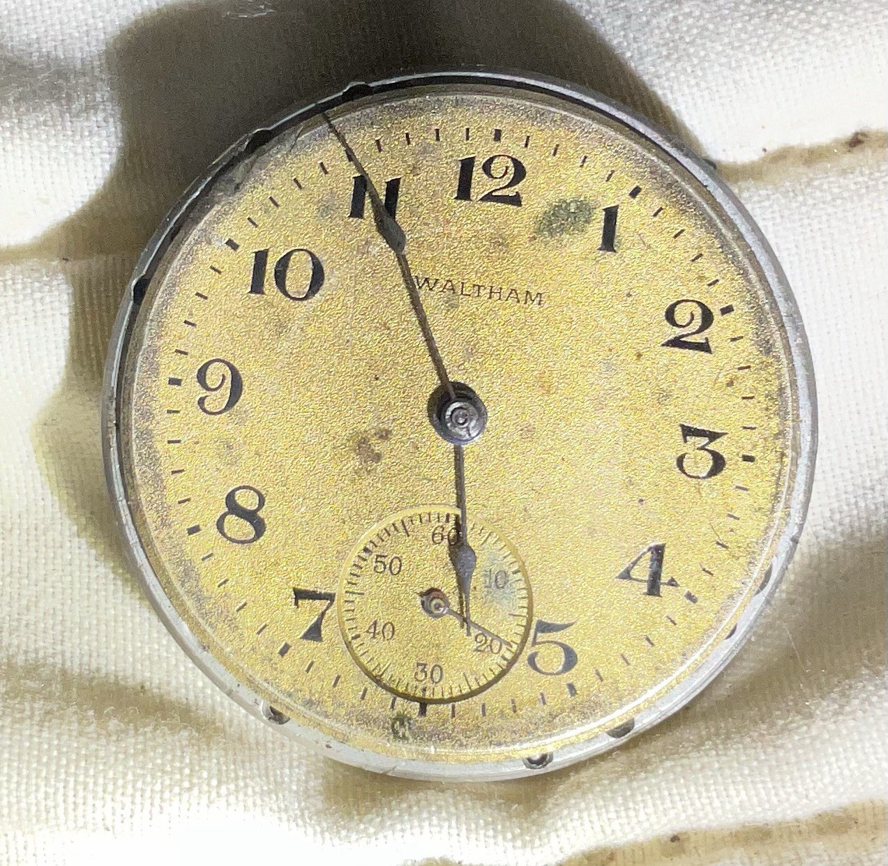 Antique 1918 Waltham 7J Mechanical Hunter Pocket Watch Movement