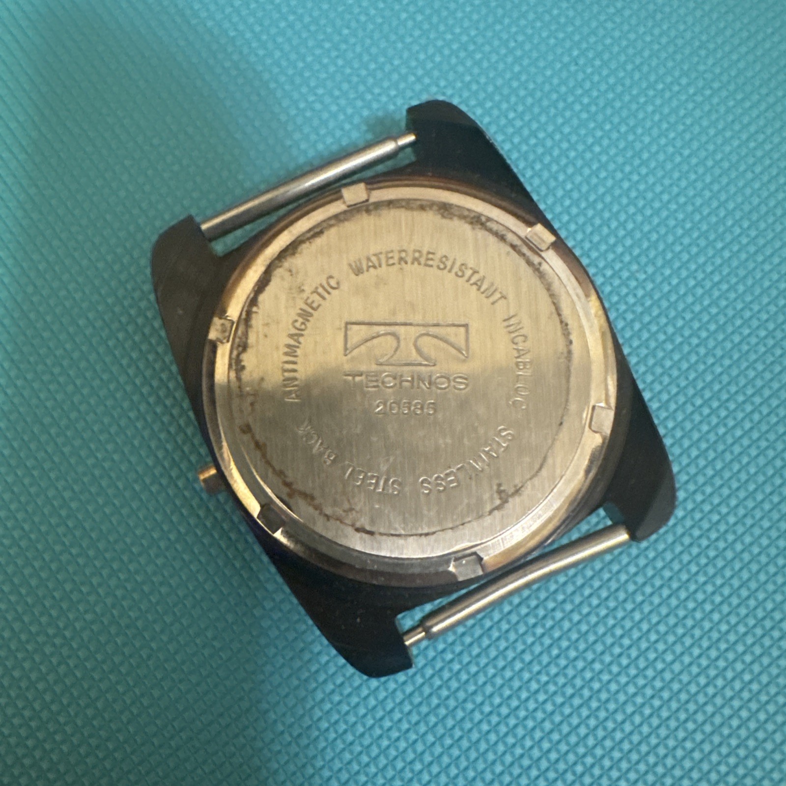 NOS 1970s TECHNOS Black 20585 974 Men’s Watch Case 31.5mm & Crystal Watch Maker