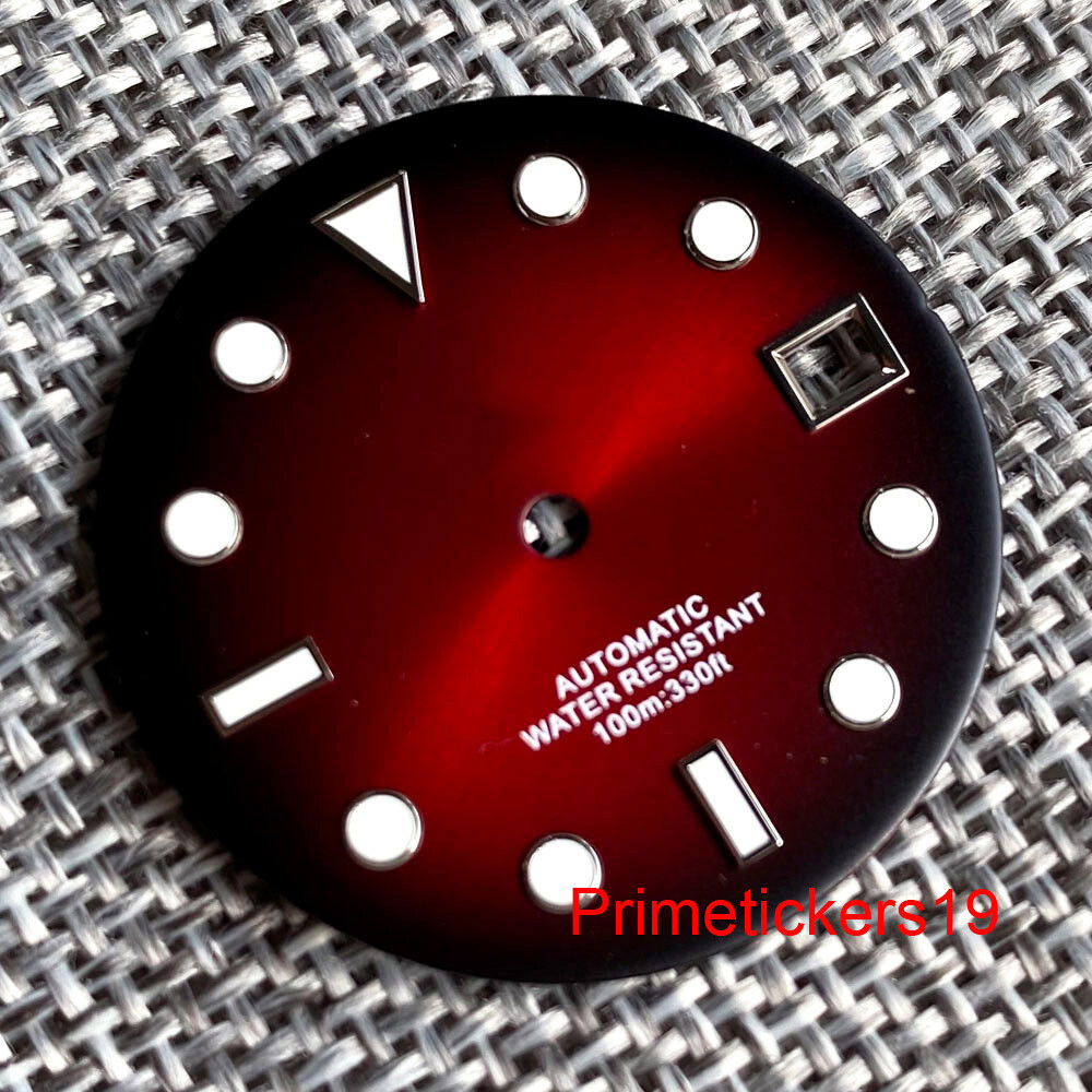 29mm Watch Sunburst Gradient Sterile Dial Date Window Fit NH35 NH36 Movement
