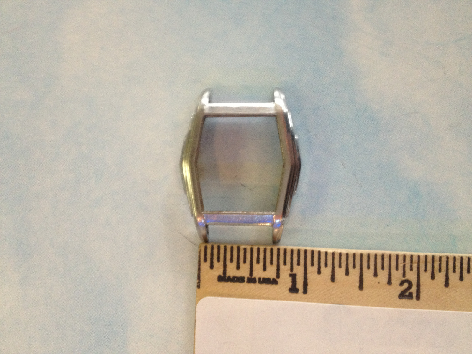 VINTAGE STAINLESS STEEL SILVER-TONE WATCH CASE 23mm x 26mm (TOP ONLY) PARTS