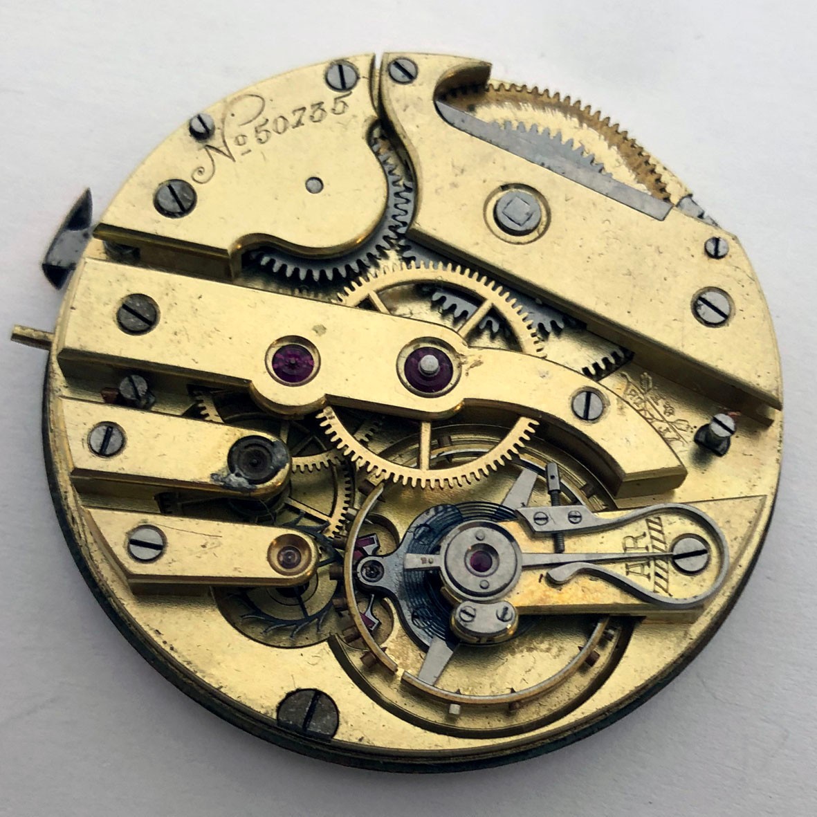 Rare For Part ANTIQUE Pocket Watch Swiss Movement Enamel Dial Repair 44 mm