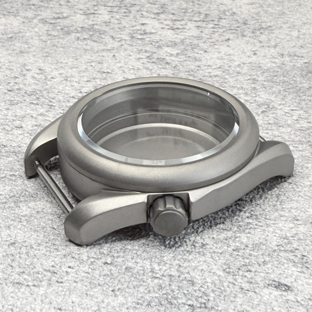 Ti-2 Titanium Sandblast Field Watch Case for NH35 NH36 Anti-Allergy 3.8 Crown