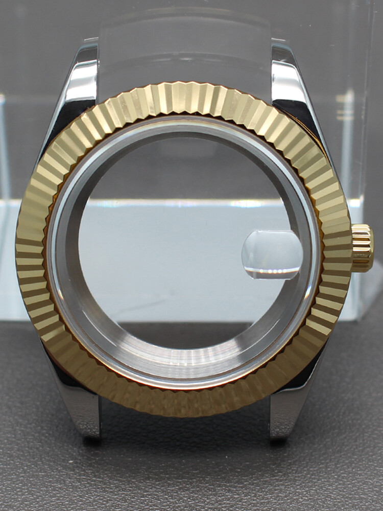 36mm40mm Steel Watch Case Convex convex groove bezel For Seiko NH35 36 Movement