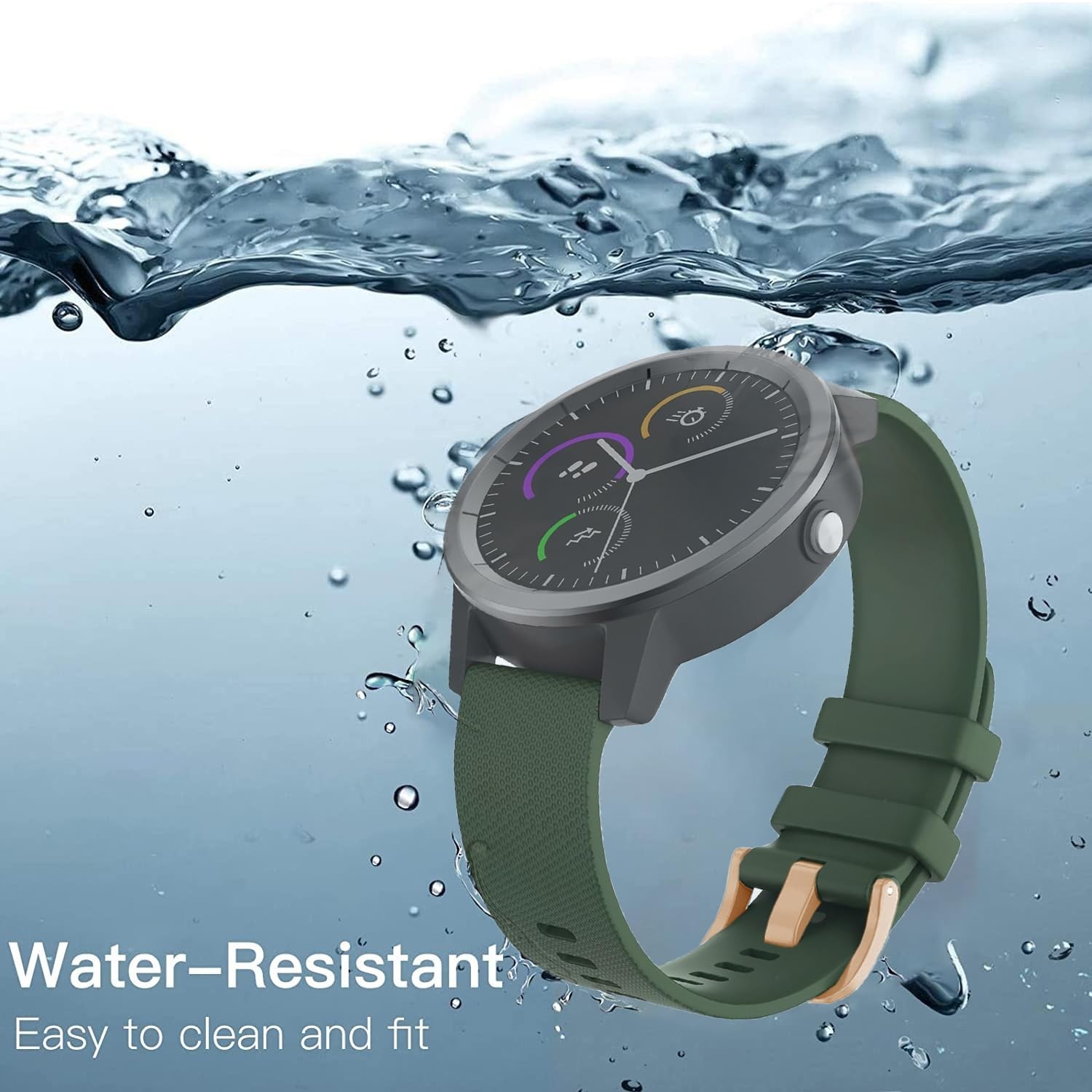 Soft Silicone Watch Band for 18mm 19mm 20mm 22mm, Sports Band Replacement Qui…