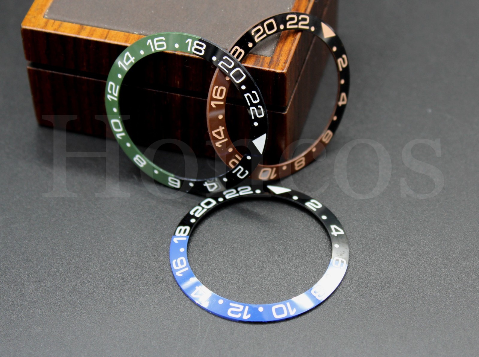 38mm Black Blue White Ceramic GMT Watch Bezel Insert for 40mm Sub SKX 007