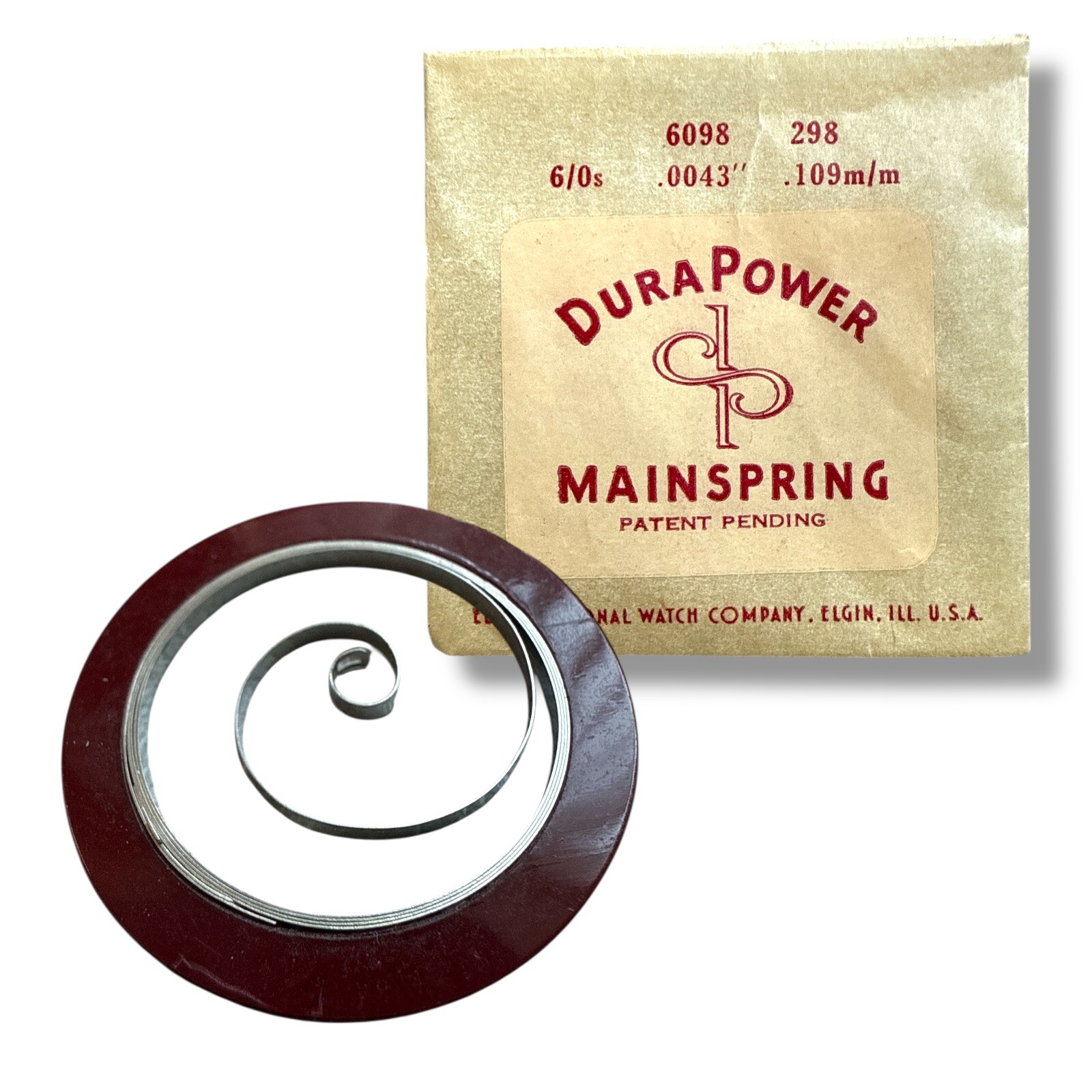 Elgin 6/0s Mainspring #6098 Watch Part #2890 Strength .0043 VTG NOS Read!