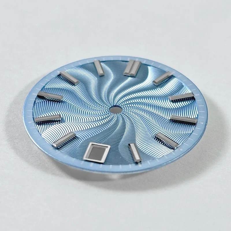NH35 Dial 28.5mm Guilloche Dial Blue Lume NH38 No Date/3 O’clock/6 O’clock Date