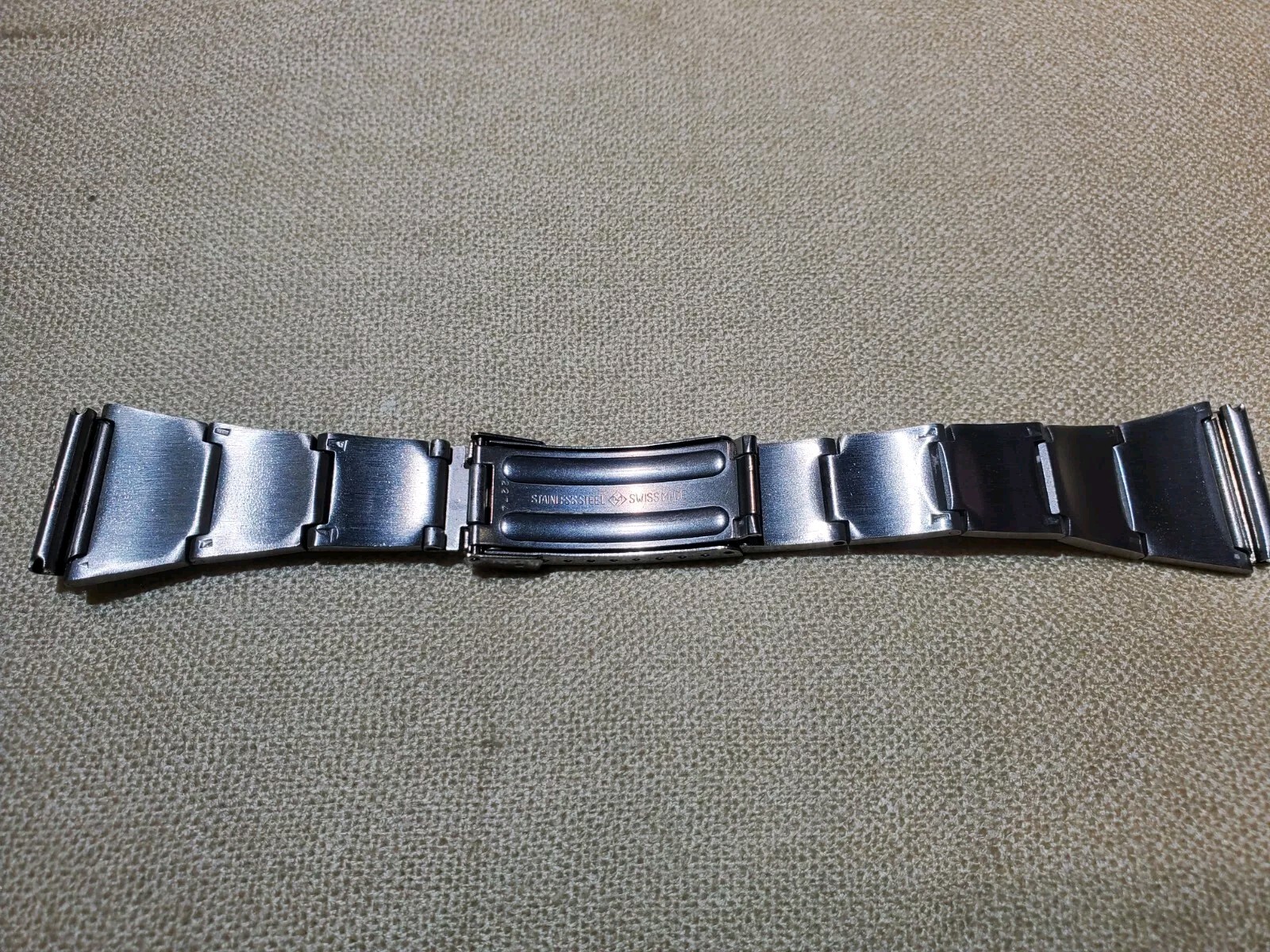 Very Rare 70s Zenith Lobster Style Stainless Steel Fliplock Bracelet 24mm Width