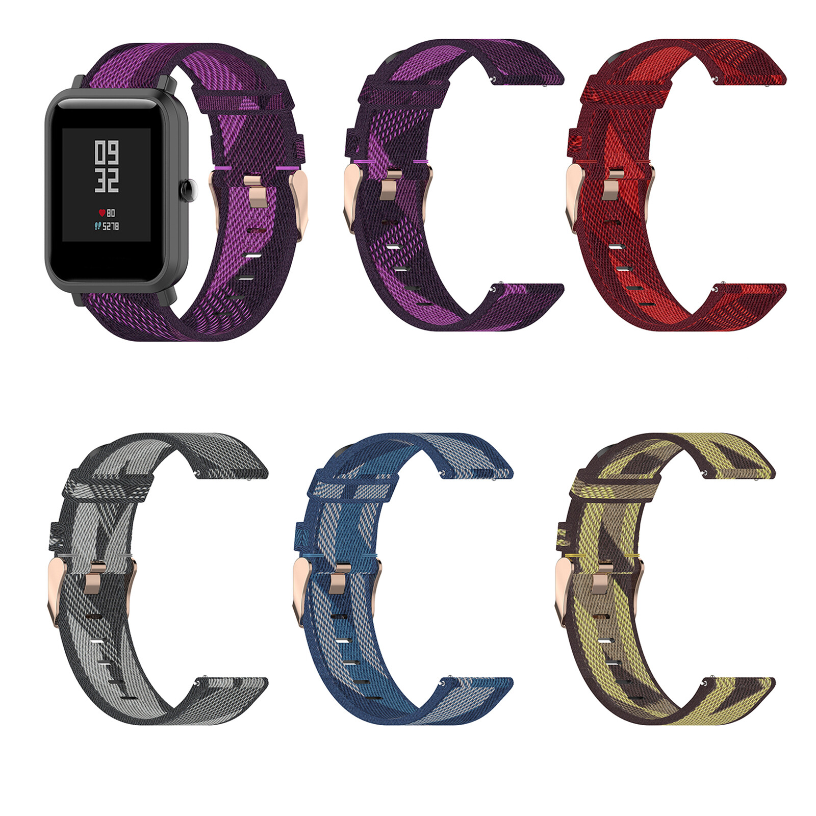 20MM Watch Strap Woven Nylon Fabric Strap Watch Accessories For Amazfit Active