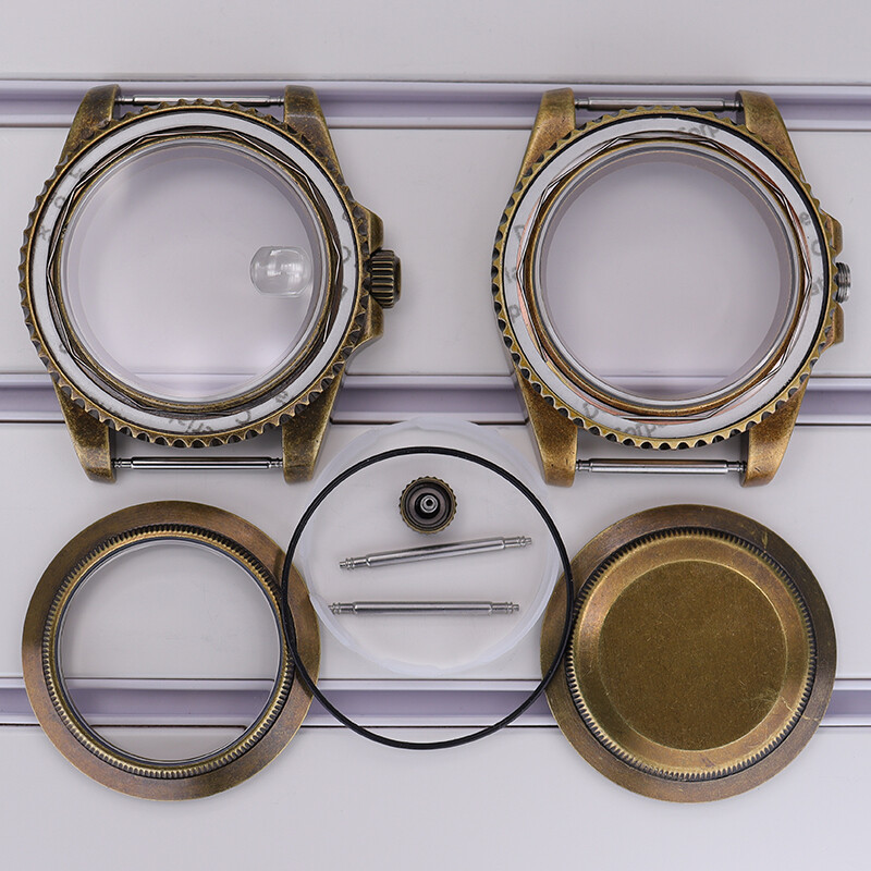 A-level 40mm Retro Bronze Watch Cases Stainless Steel For Seiko nh35 36 Movement