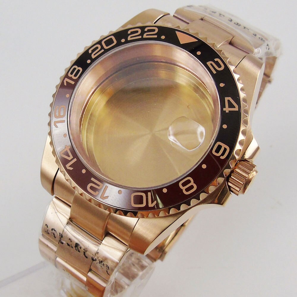 Rose Gold Watch Case for NH35A NH36A NH34 ETA2824 PT5000 MIYOTA Sapphire glass