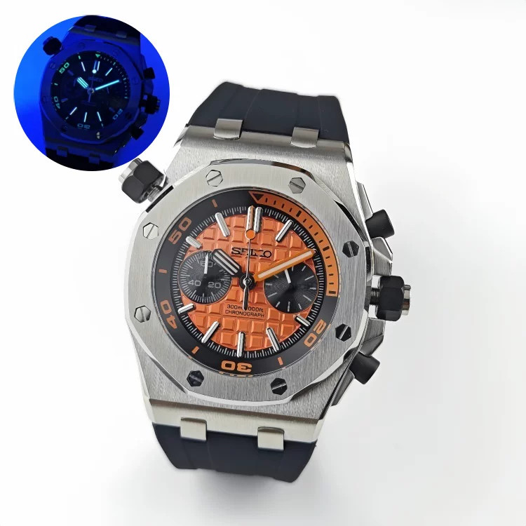 30mm Farmhouse oak tree Watch Dial Green Lume For vk64 Movement Accessories