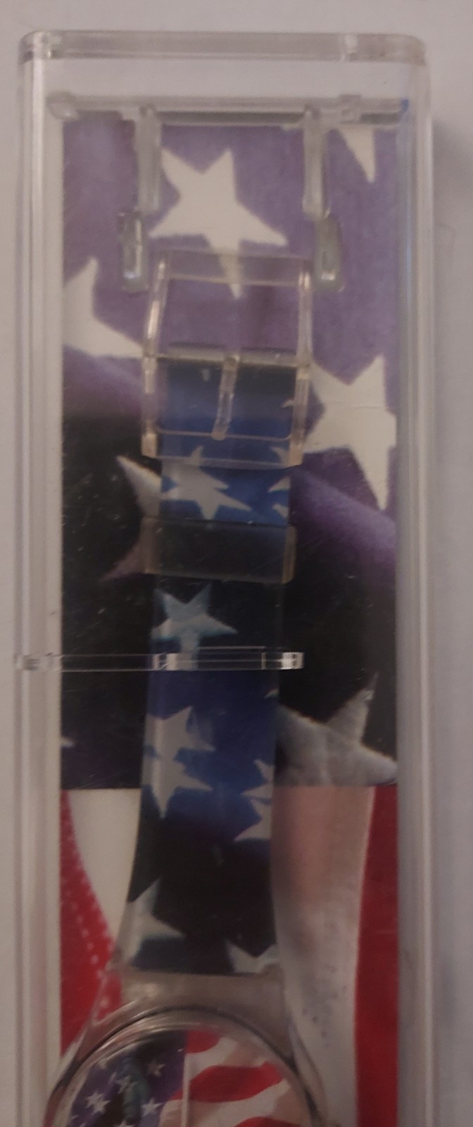 Stars & Stripes Swiss Quartz Movement Dial Watch w/Box ~Needs New Battery