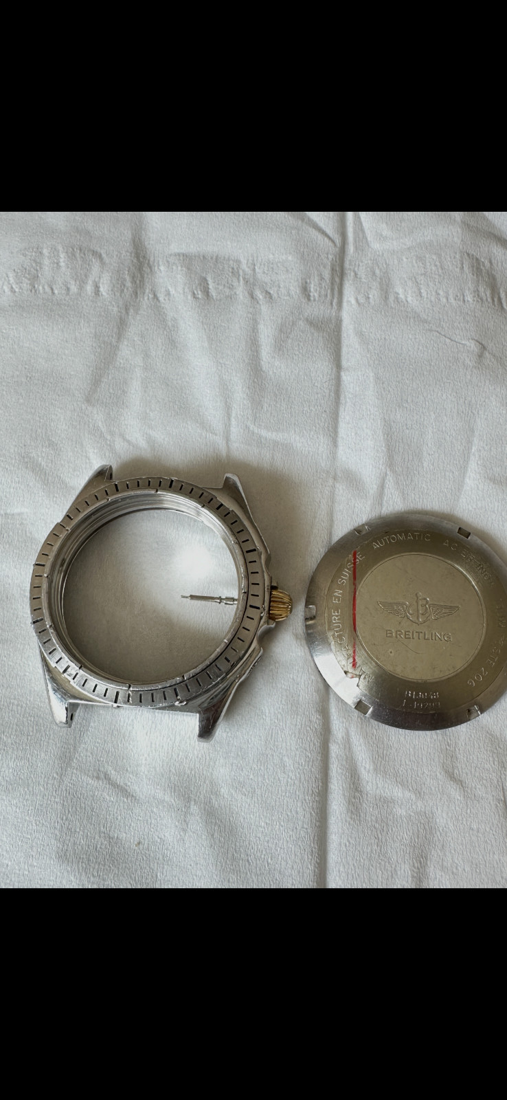 Original Breitling Chronomat B13048 Watch Case Stainless Steel with Crown