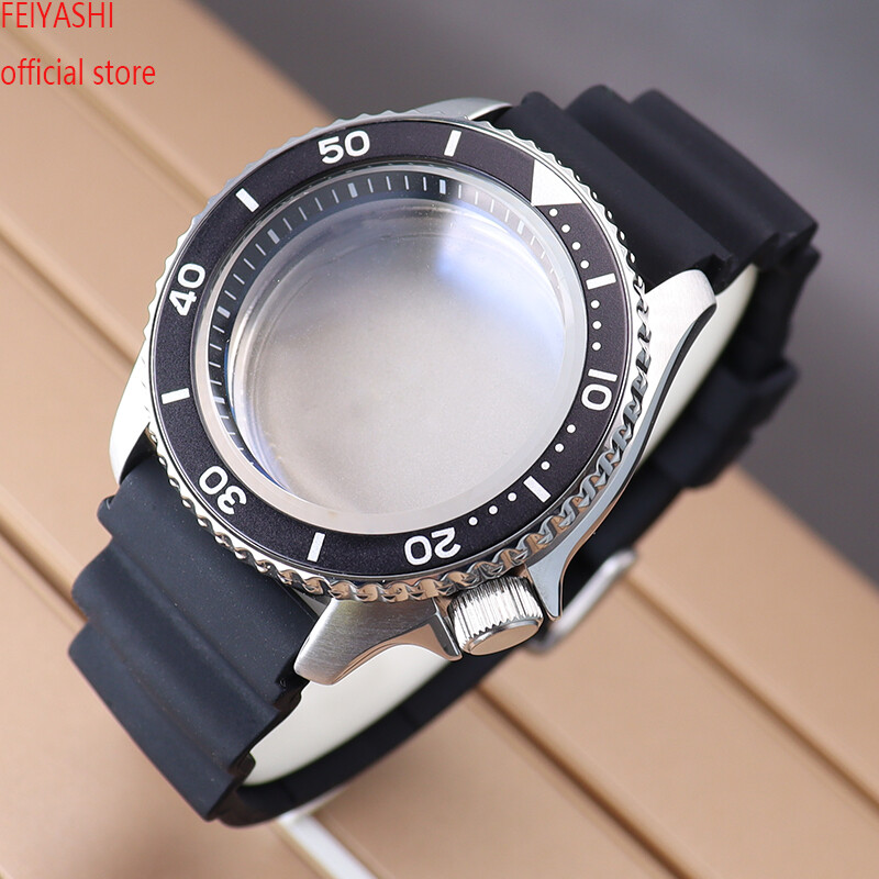 42.5mm Watch case strap with black aluminum ring For Seiko Nh35 NH36 38 Movement