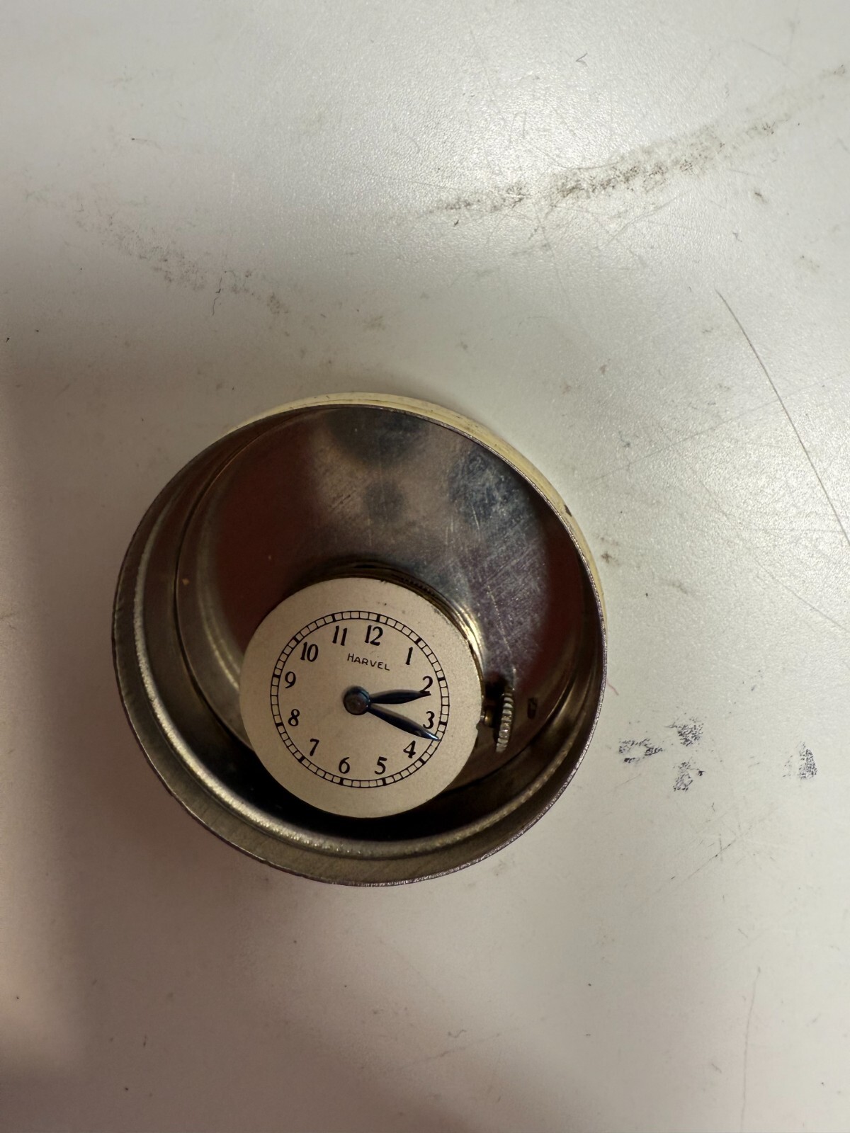 NICE Harvel 1930’s 40’s Watch Movement Dial Black White # 67571 HXH / AS969