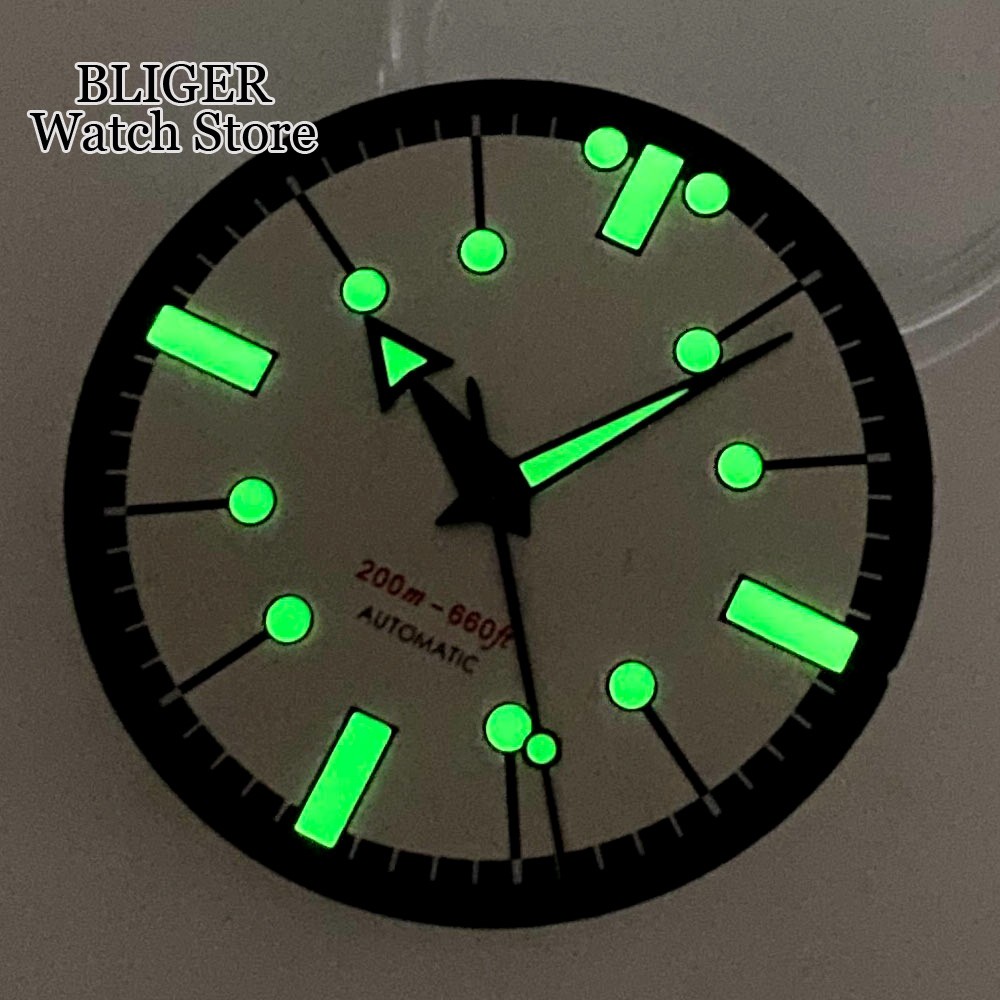 31mm Watch Dial Green Lume Luminous for NH35 NH36 ETA2824 PT5000 ST2130 Movement