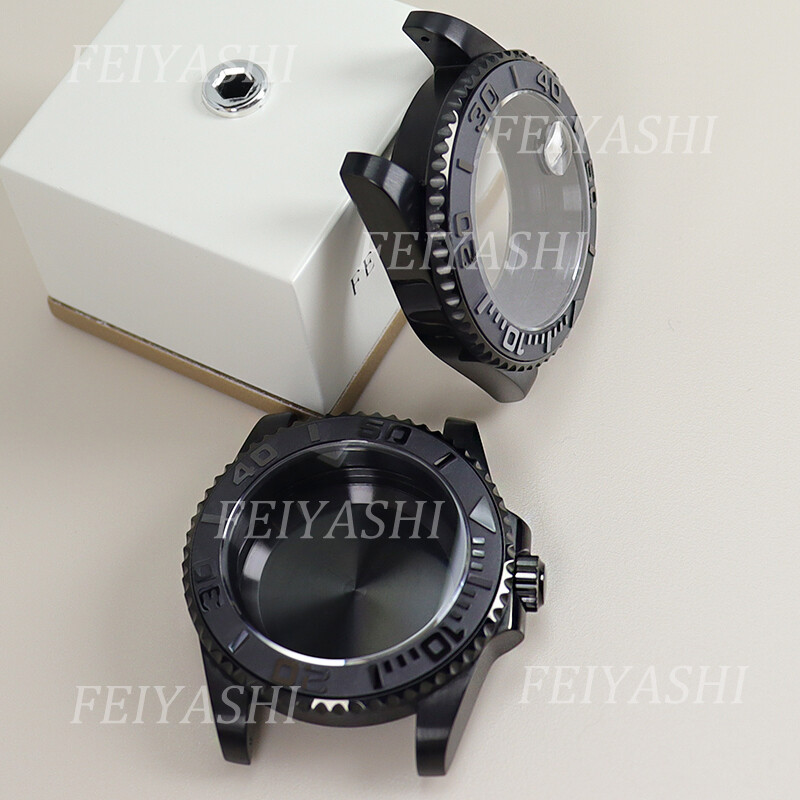 Black SUB watch case part Cyclops Sapphire Glass For Seiko nh35 nh36 Movement