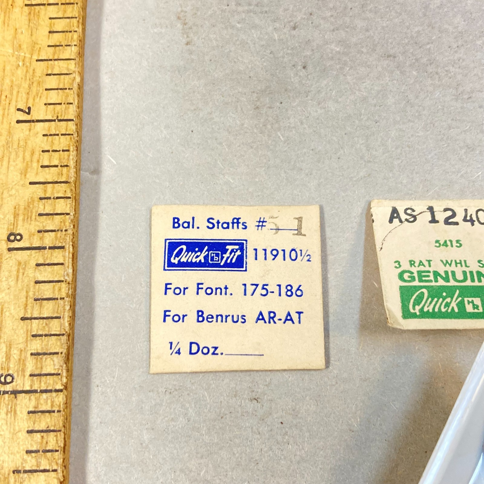 Vintage Quick Fit Watch Parts Balance Staffs Stems Screws Swiss Made