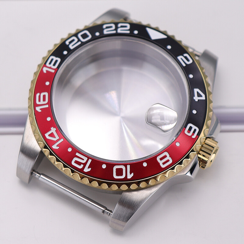 Brushed Watch Cases parts Modifying GMT Ceramic bezel For Seiko nh35 36 Movement