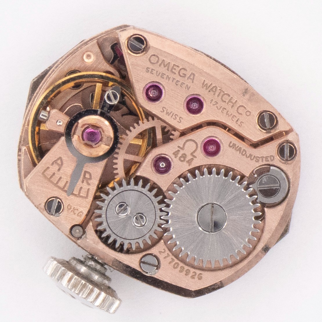 Vintage Omega Caliber 484 17-Jewel Wristwatch Movement, Ticks a Bit