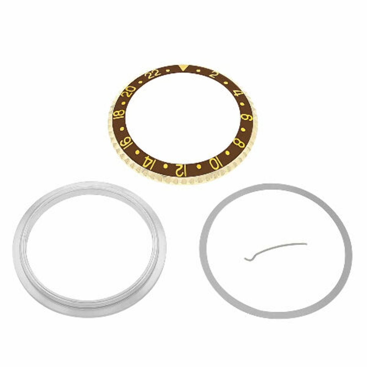 Brown Aluminum Replacement Bezel Insert Retainer 37.70mm x 30.70mm For Rolex GMT