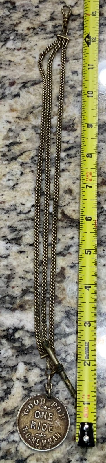 Vintage Pocket Watch Chain Carnival Carousel Good For Ride Token Fob
