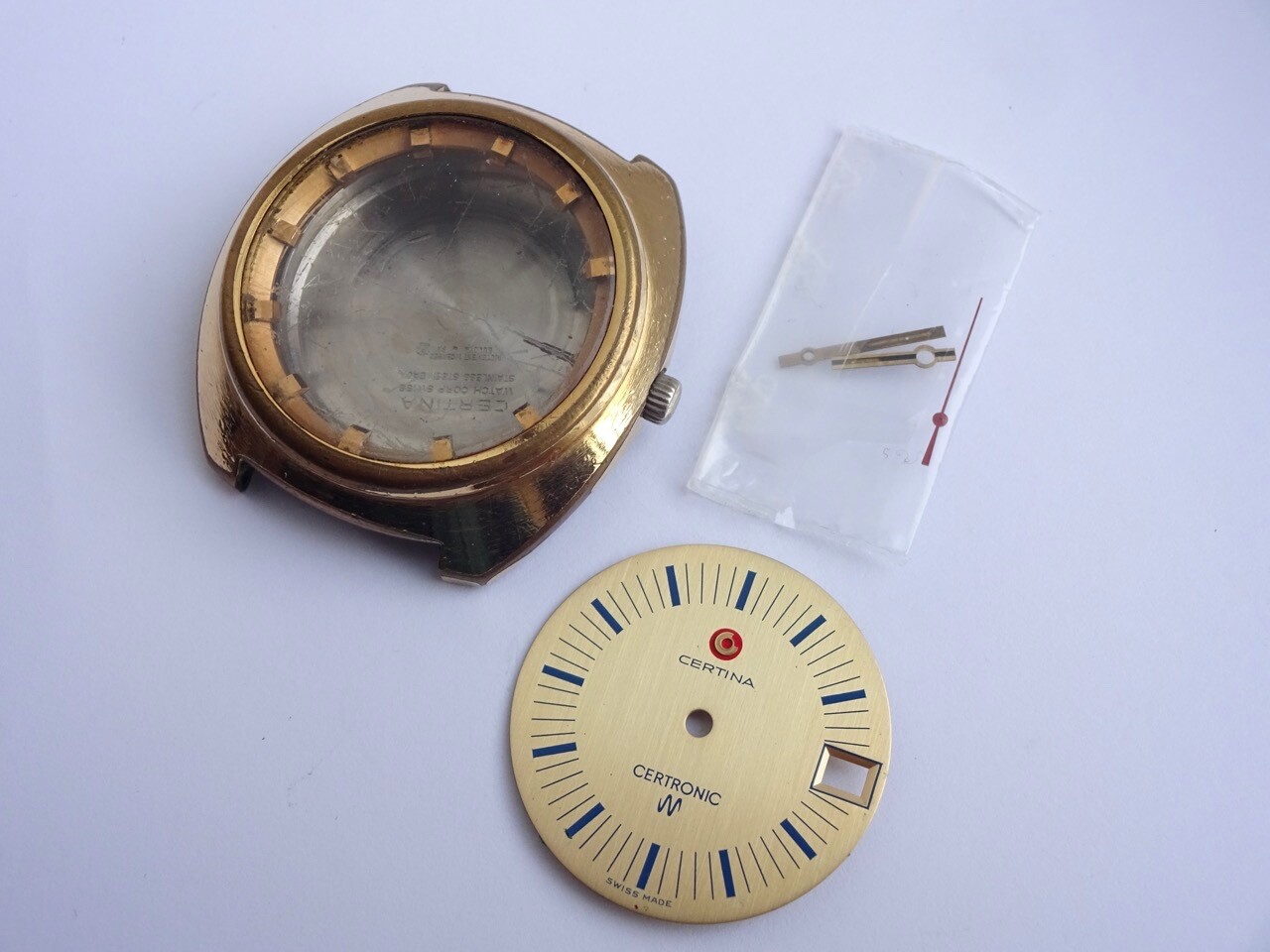 Certina Certronic Dial Hands Case Parts ESA9162 F300 Tuning Fork Watch (1241A)