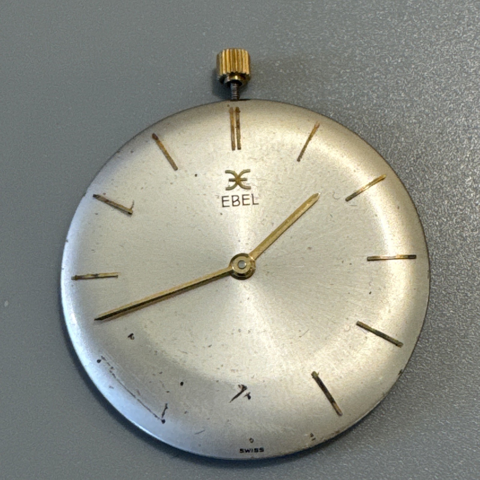Works! Vintage Ebel Fab Suisse Men’s Wind Up Watch Movement Dial Face Hands