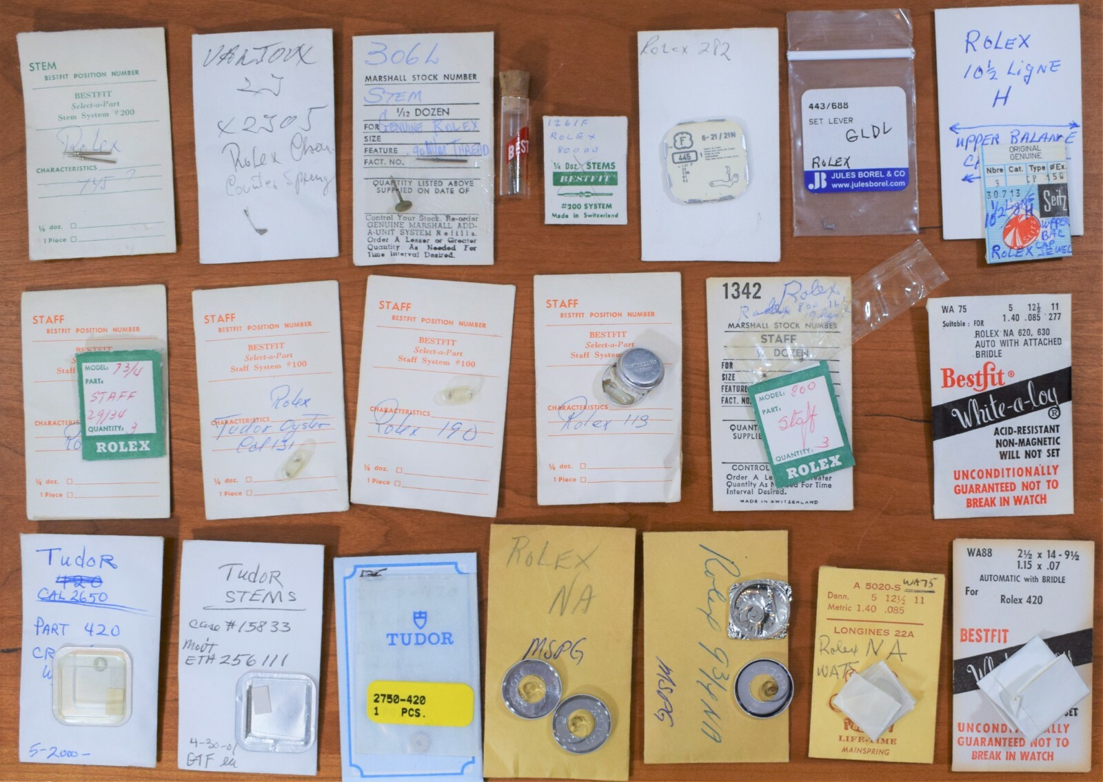 ROLEX and TUDOR Vintage NOS Genuine Original Watch Parts: Staff Stem Mspg ETC