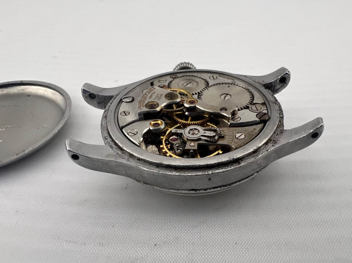 1942 LONGINES WW2 Era Watch, 12L Manual Movement, 2 Tone Dial, SS Case, Runs!